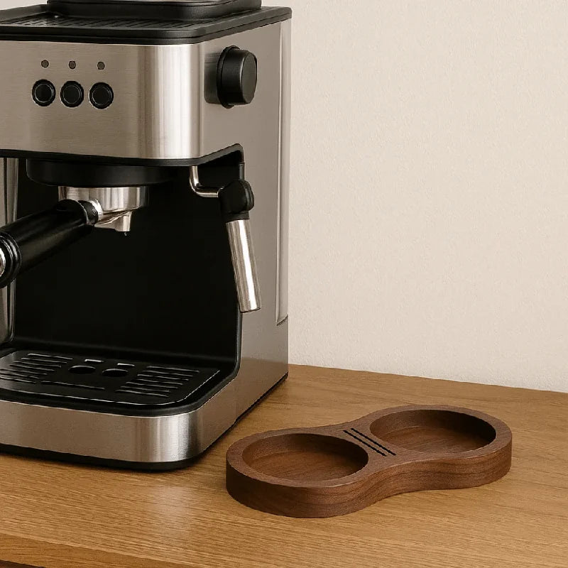 Walnut Wood Coffee Tamper Station Professional Non-Slip Bottom Coffee Tamper Storage Base Multi-functional Stable