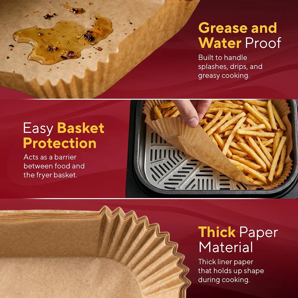 Air Fryer Paper Liners for Ninja Foodi Smart XL Grill Disposable Parchment Liners, Fits FG551, DG551 & IG551, Heat Safe to 428°F