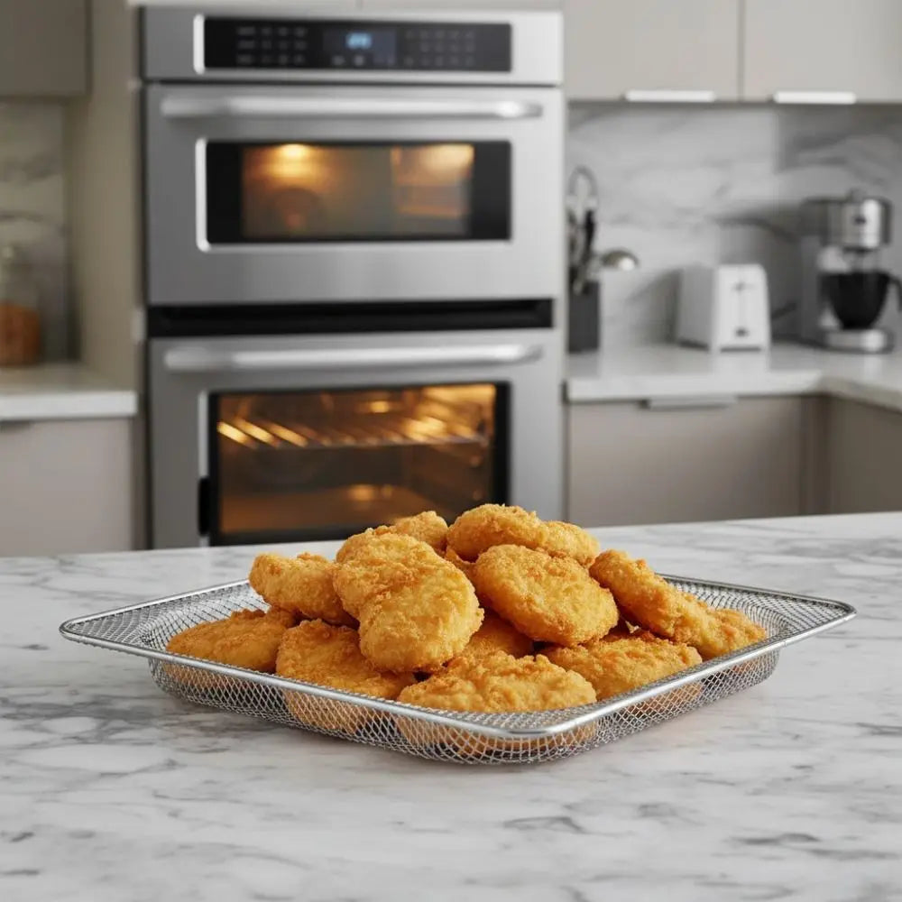 Easy To Clean Stainless Steel Replacement Air Fryer Grill Rack Square Removable Oven Baking Basket Rust-proof Baking Tray Home