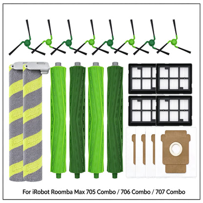 For iRobot Roomba Max 705 Combo 775 Combo 706 Combo 707 Combo Replacement Parts Side Brush Main Brush Filter Dust Bag Roller Mo