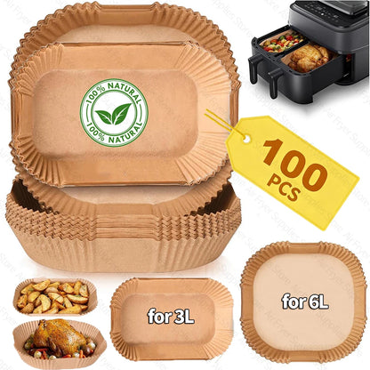 Airfryer Baking Paper for Philips Dual Basket Airfryer 3000/5000 Series 9L(6L/3L) & Cookwise 2 Chambers 9L