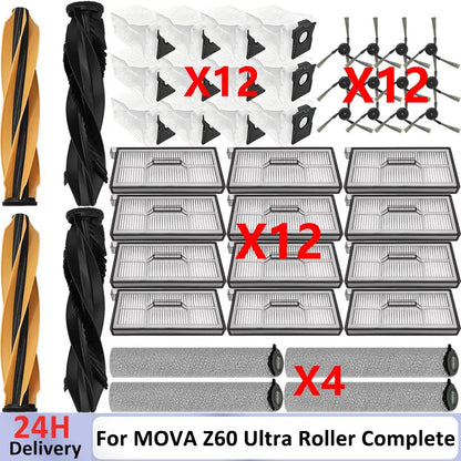 Accessories For MOVA Z60 Ultra Roller Complete/ Z60 Ultra Roller SA/ Trouver Z60 Ultra Parts Main Side Brush Mop Dust Bag Filter