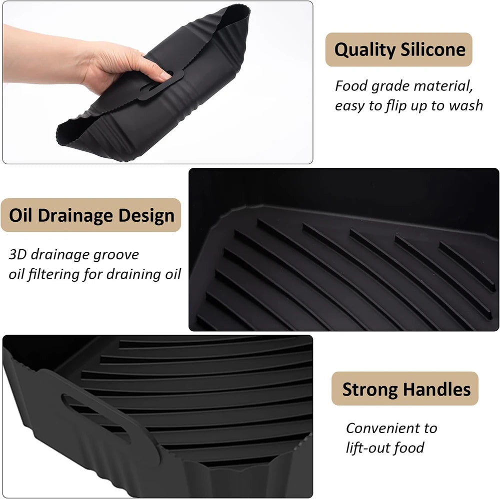 Air Fryer Mold for Philips 3000 Series Dual Basket Reusable Silicone Air Fryer Liner for Philips NA350 6/3L Airfryer Accessories