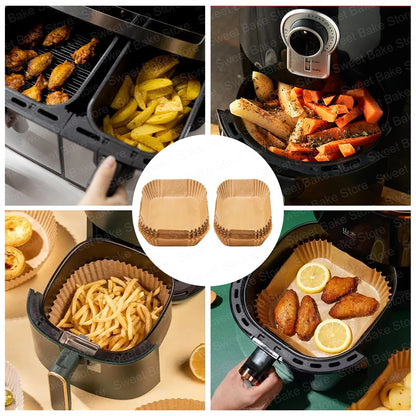 6L+3L Air Fryer Disposable Baking Paper Liner For Philips Airfryer Double Basket Series 3000, Tefal Easy Fry 6 L/3.1 L, EY901810