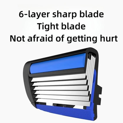 Manual Razor with Six-Layer Blades
