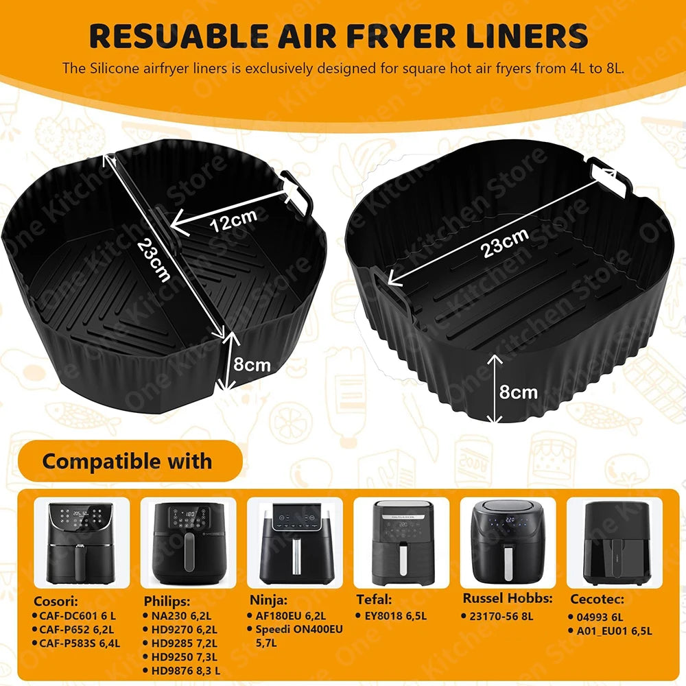 Separating Air Fryer Mold for Philips Series 2000 NA230/00 COSORI 5.5L/6L/6.2L Reusable Flat Air Fryer Liner Baking Accessories