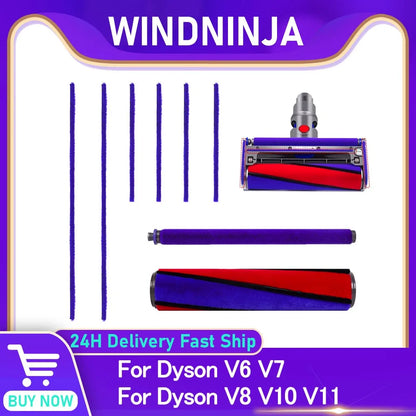 For Dyson V6 V7 V8 V10 V11 Soft Roller Brush Soft Plush Strips Roller Brush Bar Vacuum Cleaner Replacement Accessory Floor Brush