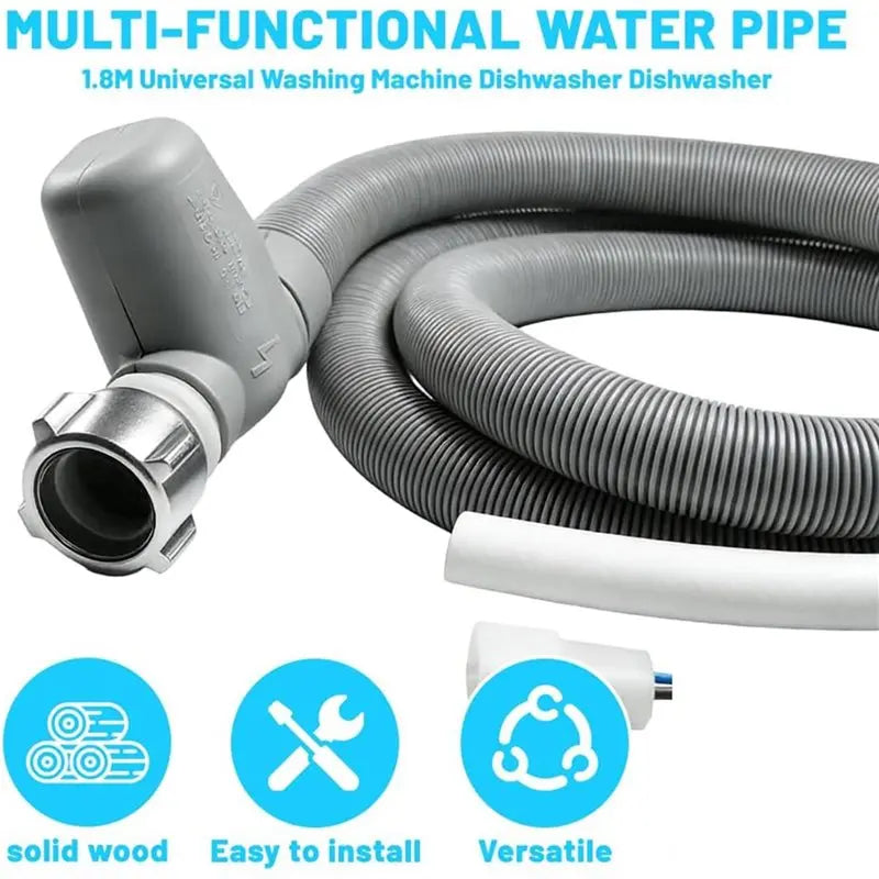 SPECIAL OFFER2X Aquastop Inlet Hose Dishwasher 1.85M, Water Hose For Dishwasher & Washing Machine With Water Stop, 3