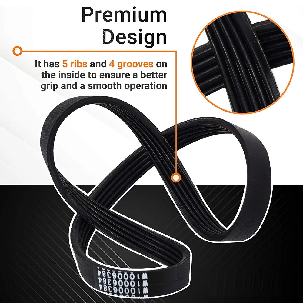 W10006384 Washer Drive Belt Compatible with Whirlpool Maytag Kenmore Washers WPW10006384 WPW10006384VP PS11747978 AP6014712