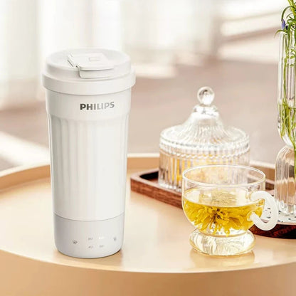 Compatible with Philips AWP3387 Portable Electric Heating Coffee Cup 450ml 4 Temp Levels 304 Stainless Steel Travel Water Boiler