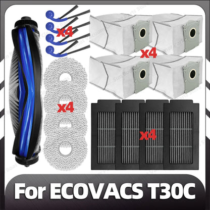 Compatible with ECOVACS T30C / T30C OMNI / T30C PRO OMNI Main Side Brush Filter Mop Pad Dust Bag Spare Parts Accessories