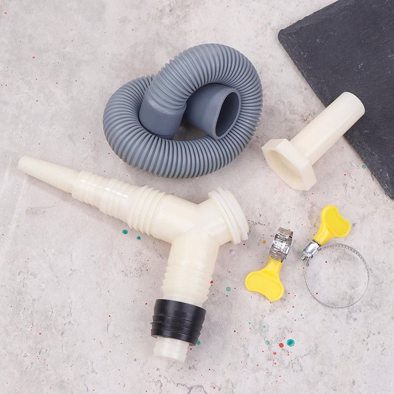 Convenient Washer-Dryer Drainage with Extended Hose and Adapter Tee