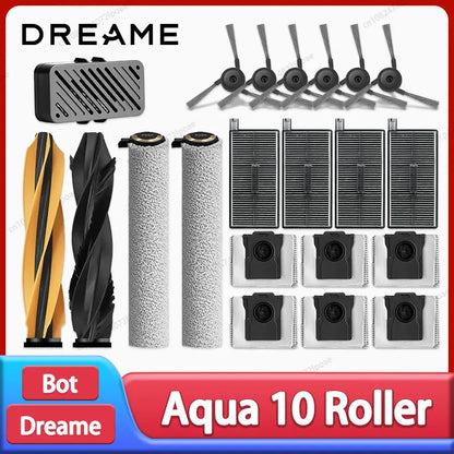 Dreame Aqua 10 Roller / Aqua 10 Pro Roller / Aqua 10 Ultra Roller Accessories Main Side Brush Roller Mop Cloth Filter Dust Bag