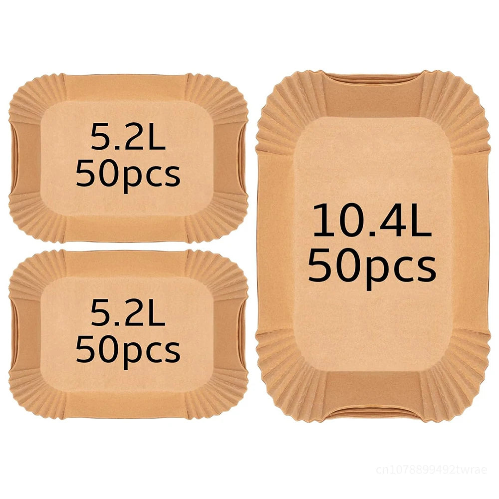 150pcs Air Fryer Liners for Ninja AF500 Disposable Air Fryer Paper Liners Compatible with Instant 8.5L and Duronic 10L Bakeware