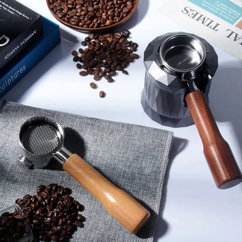 51mm Coffee Basket Delong ECO310 Mmodified Solid Wood Handle Two Ears Stainless Steel Bottomless Portafilter Barista Accessories