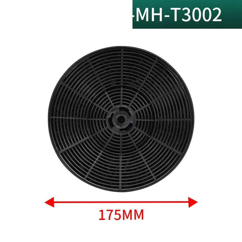 2pcs Round Range Hood Activated Carbon Filter 175x15mm Black Mesh Kitchen Stove Hood Charcoal Filter Odor Absorption