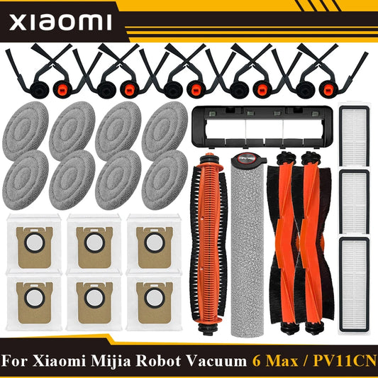 Compatible with Xiaomi Mijia Robot Vacuum 6 Max / PV11CN Vacuum Parts Main Side Brush Filter Roller Mop Bag