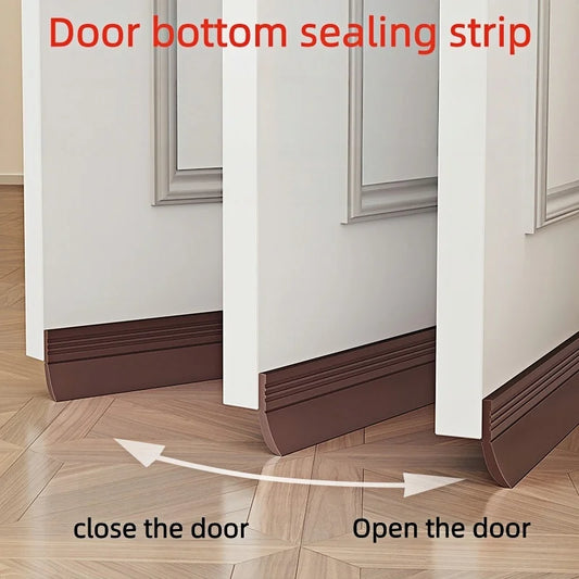 Door Bottom Seal Strip Self-Adhesive Silicone Weather Stripping Under Door Draft Stopper Windproof Soundproof Dustproof Gap Seal