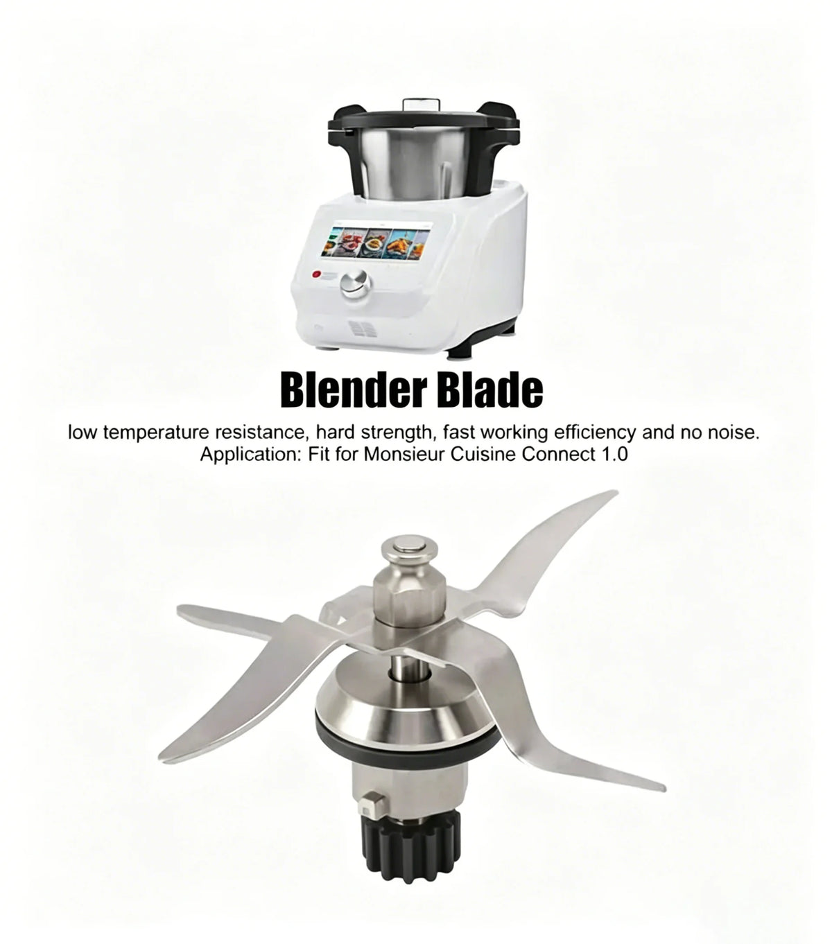 Blender Blade for Monsieur Cuisine Connect 1.0, 12 Teeth 4 Leaves Replacement Cutter Head Mixer Parts Accessory
