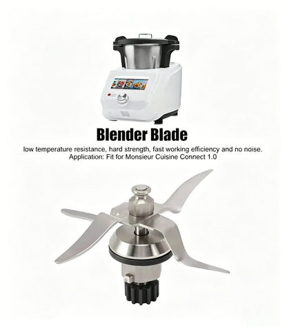 Blender Blade for Monsieur Cuisine Connect 1.0, 12 Teeth 4 Leaves Replacement Cutter Head Mixer Parts Accessory
