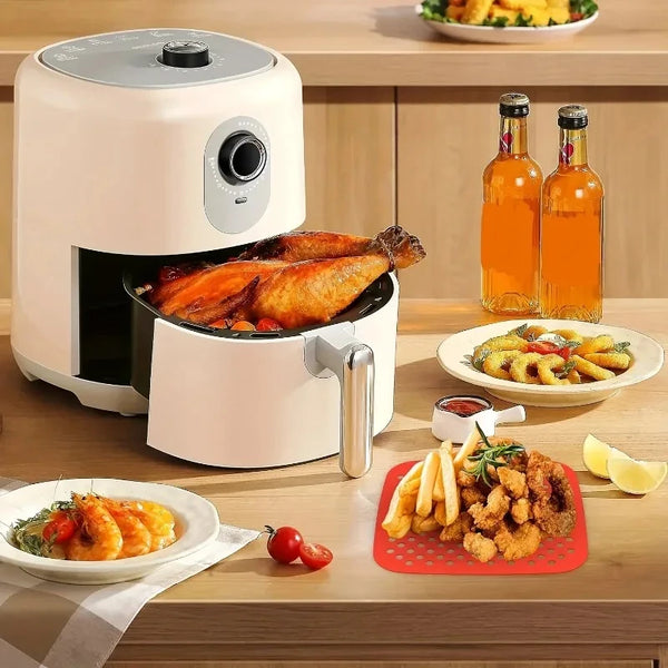 7.5/8/8.5 /9Inch Air Fryer Silicone Liners, Reusable Silicone Mat, Non-stick Heat Resistant Air Fryer Accessories