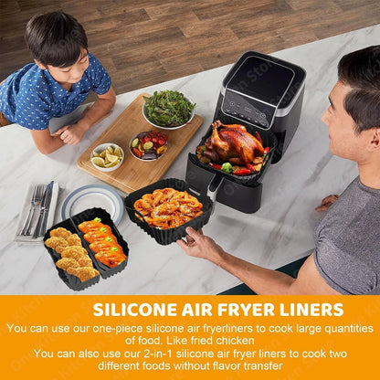 Separating Air Fryer Mold for Philips Series 2000 NA230/00 COSORI 5.5L/6L/6.2L Reusable Flat Air Fryer Liner Baking Accessories