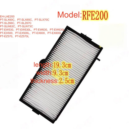 Replacement Projector Air Filter — 100 / ET-RFL200 / RFL300 / RFL310 / RFV200 — Model Options