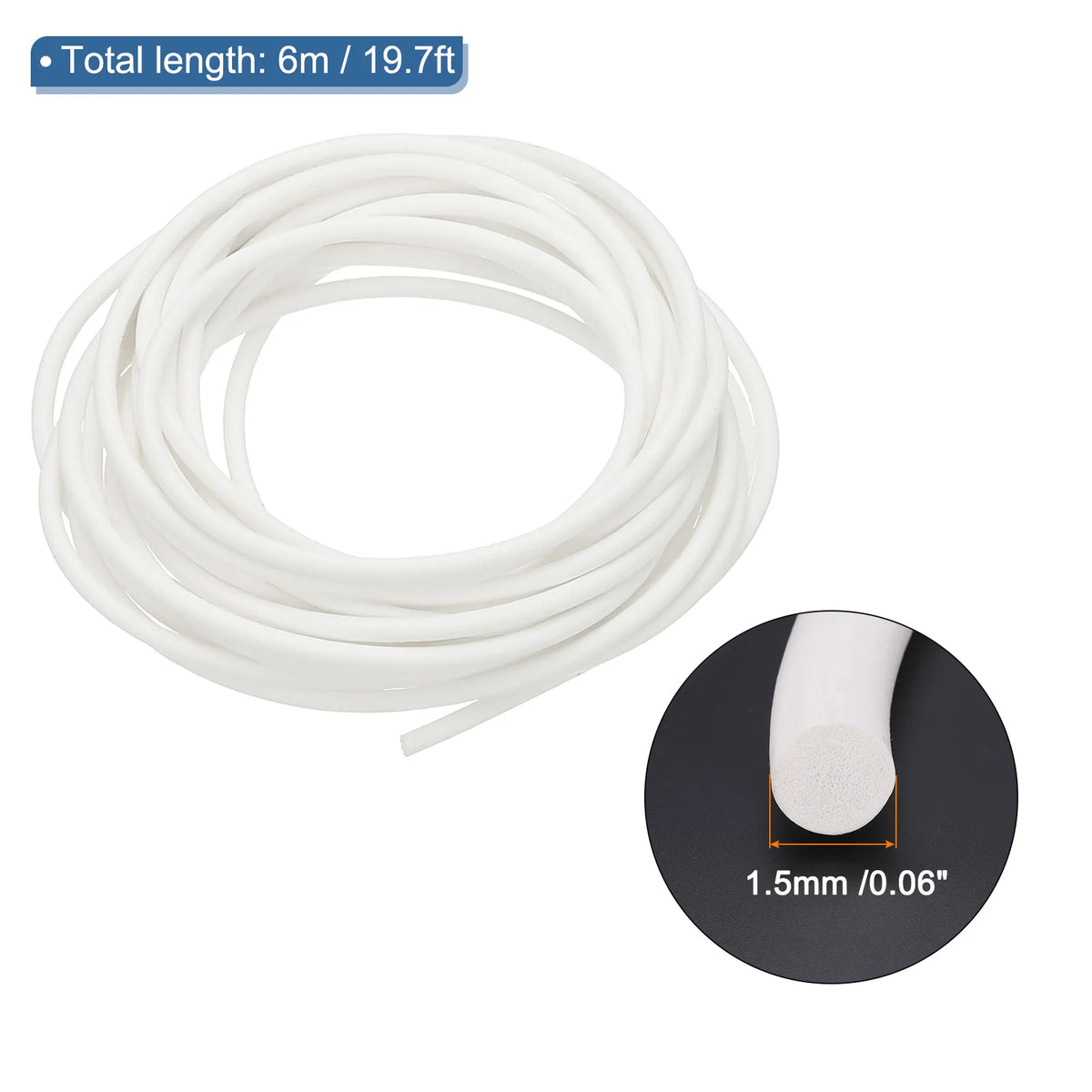 3/6Meters High Density Solid Sponge Rubber Backer Rod Silicone Foam Seal Strip Weather Stripping Cord for Sealing Gap Insulation