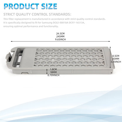 Washing Machine Filter Box Compatible with Samsung DC62-00018A DC97-16513A, Lint Mesh Filter Replacement (24.5cm x 8.5cm)