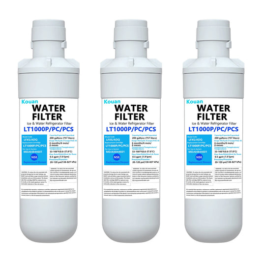 Replacement Refrigerator Water Filter Compatible with LG / Kenmore LT1000P / ADQ74793501 / ADQ74793502 / MDJ64844601 / LMXS28626S — Model Options — 3 Pack