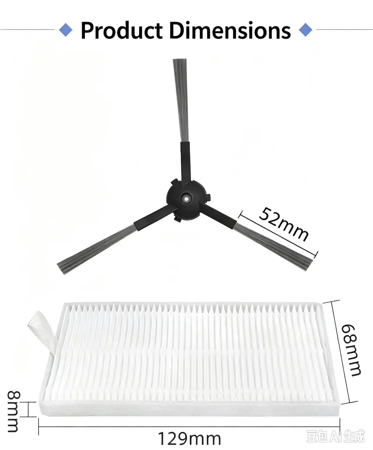 Compatible with (ECOVACS DEBOT Y1 PRO, DEEBOOT NEO 2.0, YEEDI Y1 PRO) Vacuum Parts Main Roller Side Brush Filter Mop Cloth Accessories