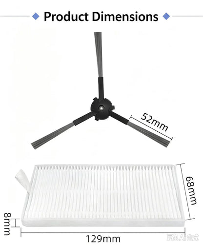 Compatible with (ECOVACS DEBOT Y1 PRO, DEEBOOT NEO 2.0, YEEDI Y1 PRO) Vacuum Parts Main Roller Side Brush Filter Mop Cloth Accessories