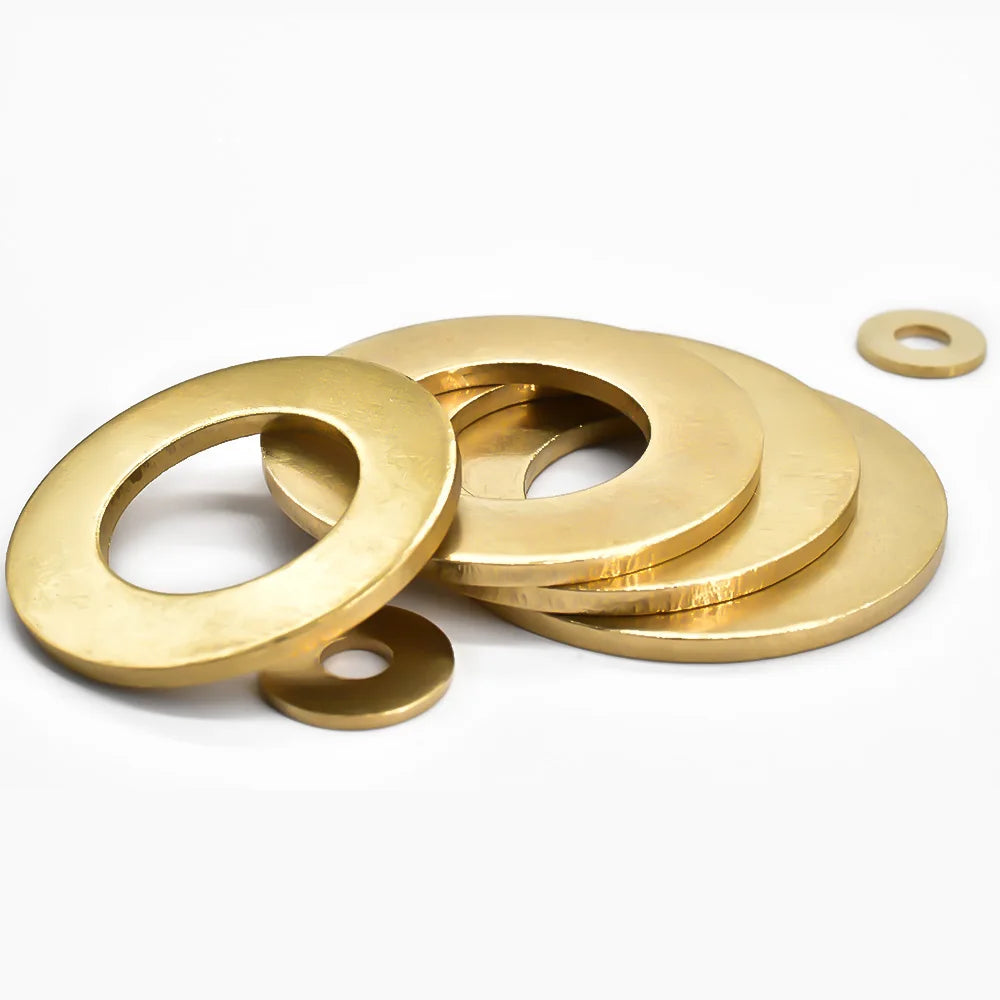 Solid Brass Flat Washer Plain Brass Gasket Shim Pad Ring Spacer Circular Meson M2 M3 M4 M5 M6 M8 M10 M12 M14 M16 M18 M20