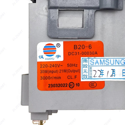 Compatible with Samsung Washing Machine Drain Pump Motor B20-6 220-240V 50Hz 30W 3000r/min DC31-00030A Washer Drainage Parts