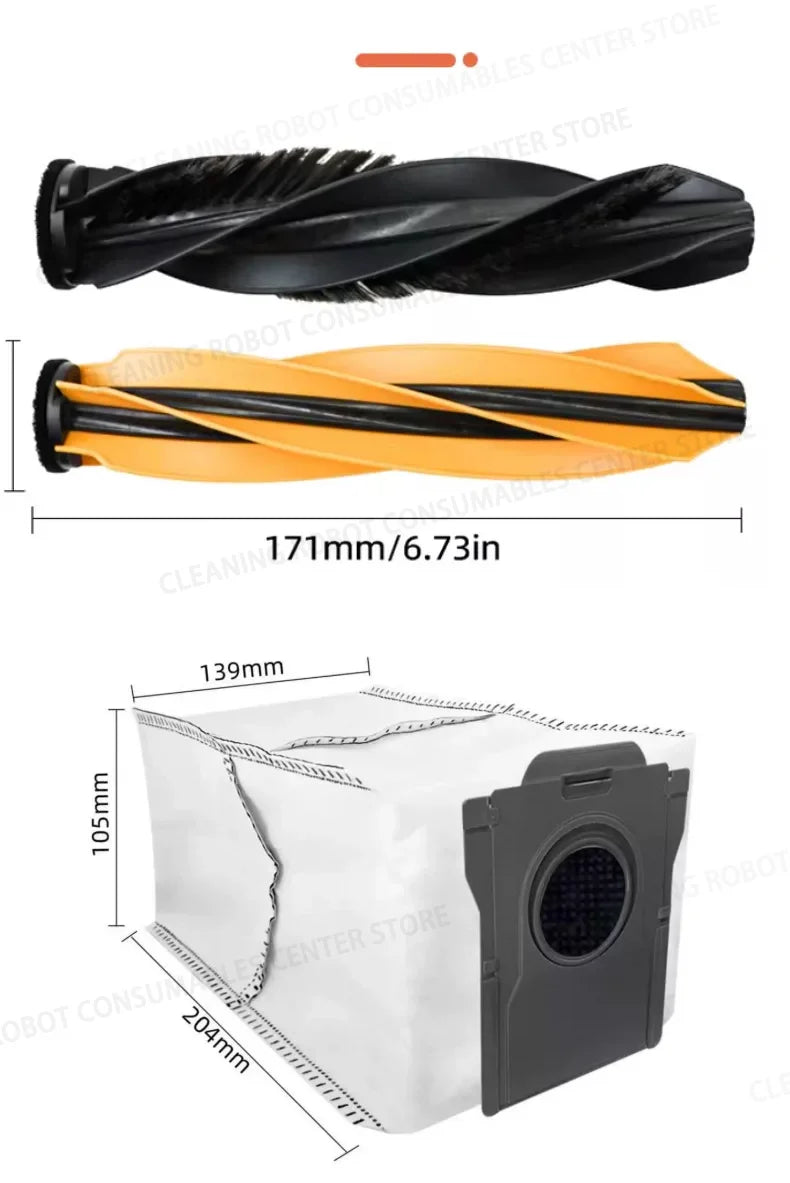 For MOVA Z60 Ultra/Pro Roller Complete Replacement Accessories Parts Main Side Brush Filter HEPA Roller Mop Cloth Bag.