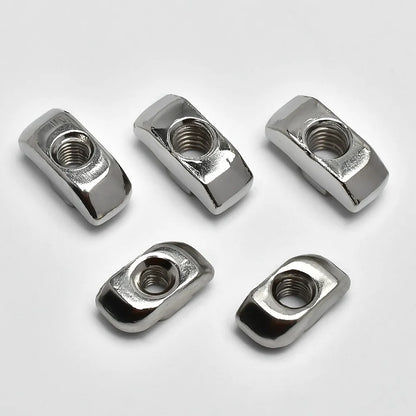 3/5/10pcs M3 M4 M5 Slot T-nut Sliding T Nut Hammer Drop In Nut Fasten Connector Extrusion Profile Nickel plated T-shaped nut