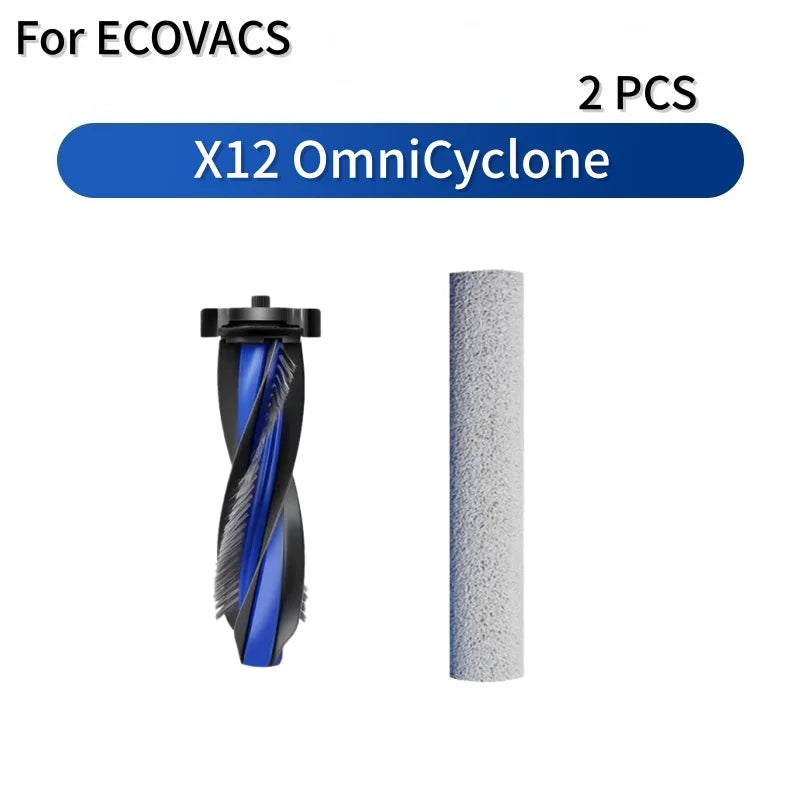 For ECOVACS Deebot X12 OmniCyclone Robot Vacuum Accessories Main Roller Brush Side Brush Dust Bag HEPA Filter Roller Mop Cloth