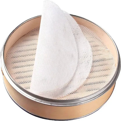 4pcs Silicone Steamer Mat Reusable Round Mesh Liner Non Stick Steaming Pad for Buns Dumplings Dim Sum Baking Pastry Kitchen Use