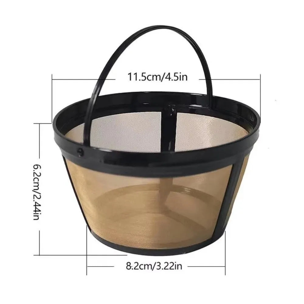 Reusable Coffee Filter Basket Mesh Nylon Stainless Steel Tea Coffee Filter Screen with Handle Coffee Machine Filter