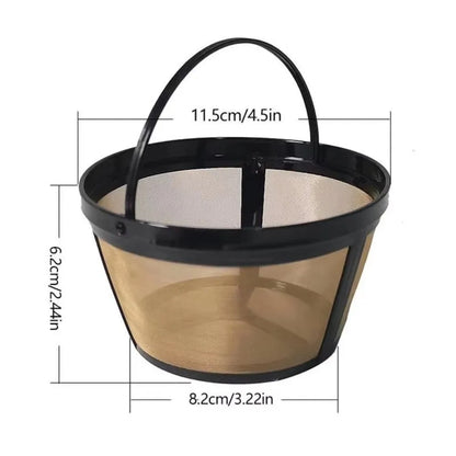 Reusable Coffee Filter Basket Mesh Nylon Stainless Steel Tea Coffee Filter Screen with Handle Coffee Machine Filter