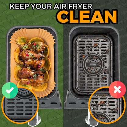 Air Fryer Disposable Liners 10.4L Dual Zone 5.2L Baking Paper for Ninja Foodi Flex AF500EU/AF500EUCP, Cosori 10L