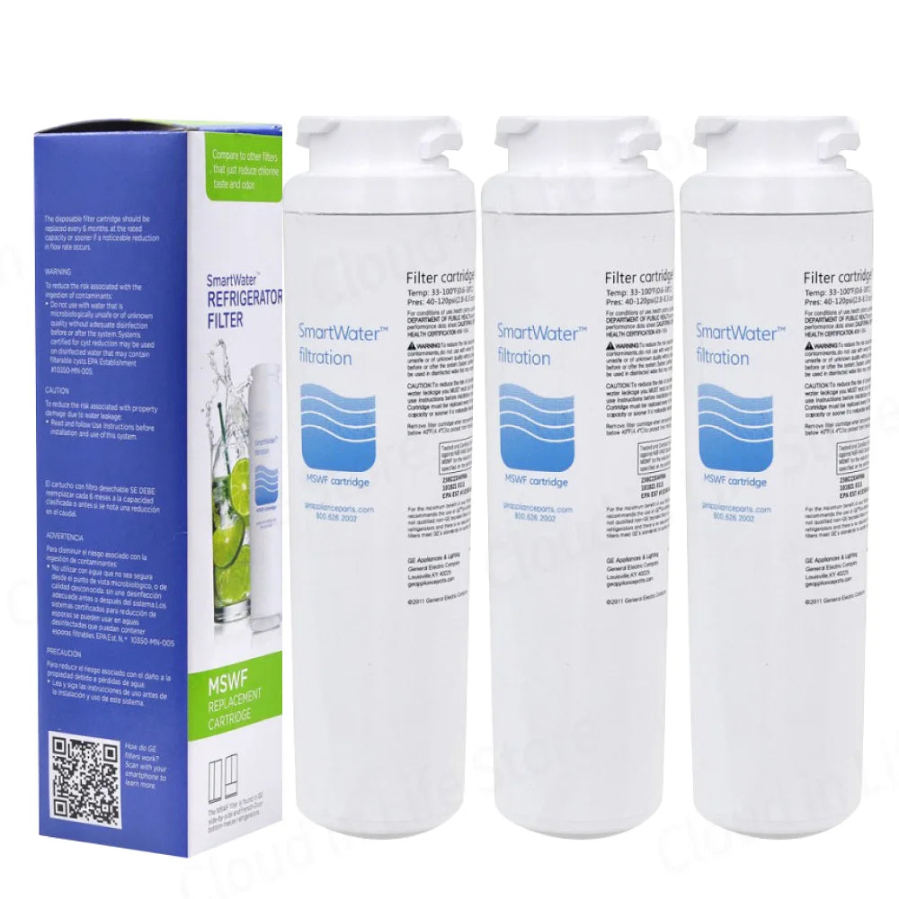 MSWF Water Filter Replacement Compatible with GE MSWF 101820A-101821B-RWF1500A-MSWFDS 3 Pcs High-Efficiency Long-Lasting