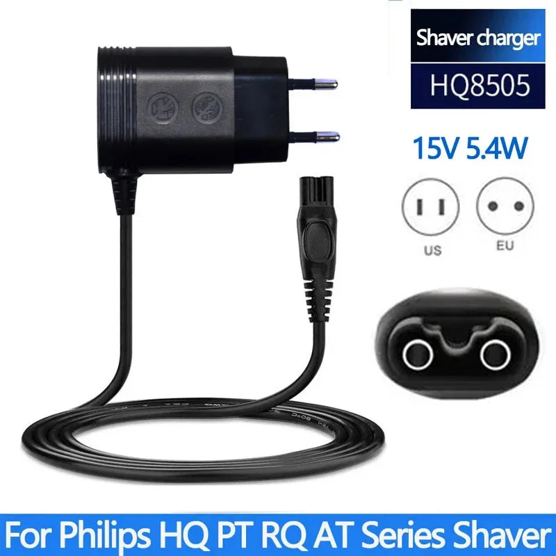 Replacement Shaver Charger — 15V Compatible with Philips HQ8505 / HQ8500 / HQ560 / HQ586 / HQ568 — Model Options