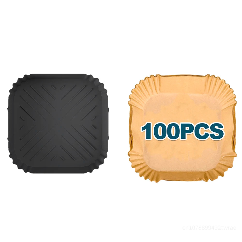 Air Fryer Liners Disposable and Silicone Non-Stick Basket for Ninja AF181 AF180 AF141 AF140 Other 5-8QT Air Fryer Accessories