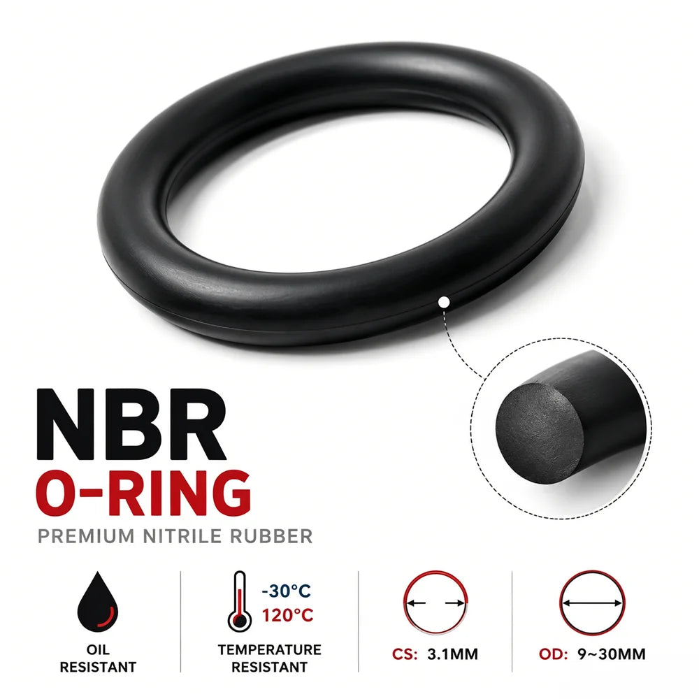 20Pcs NBR O-Ring CS 3.1mm OD 9~30mm //pressure resistant/ rubber ring for pipelines