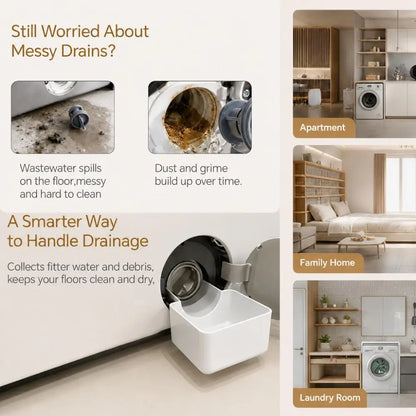 Washing Machine Drain Funnel, Filter & Drain Pan with Floor Overflow Protection Against Water Spillage