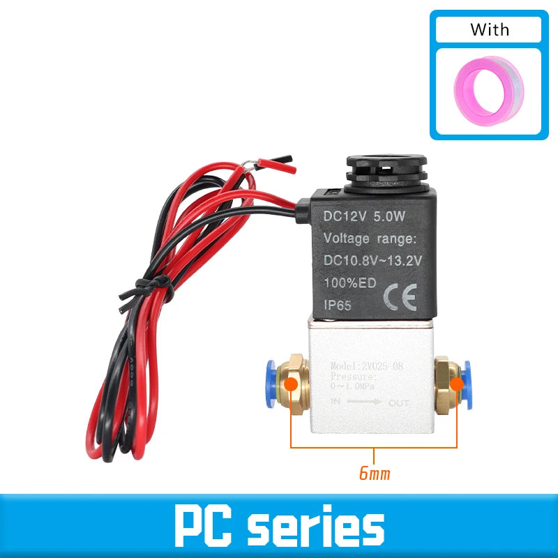 Normally Closed 1/4" Solenoid Valve DC 12V 24V AC 110V 220V Pneumatic Position Coil Alloy Internal Electric for Air Water Oil