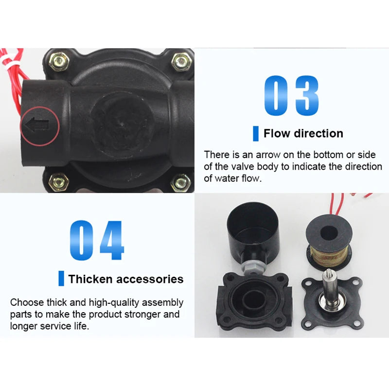 DN8-DN50 Plastic Motorized Solenoid Valve DN8 Normally Closed AC220V DC24V DC12V For Water Oil Air