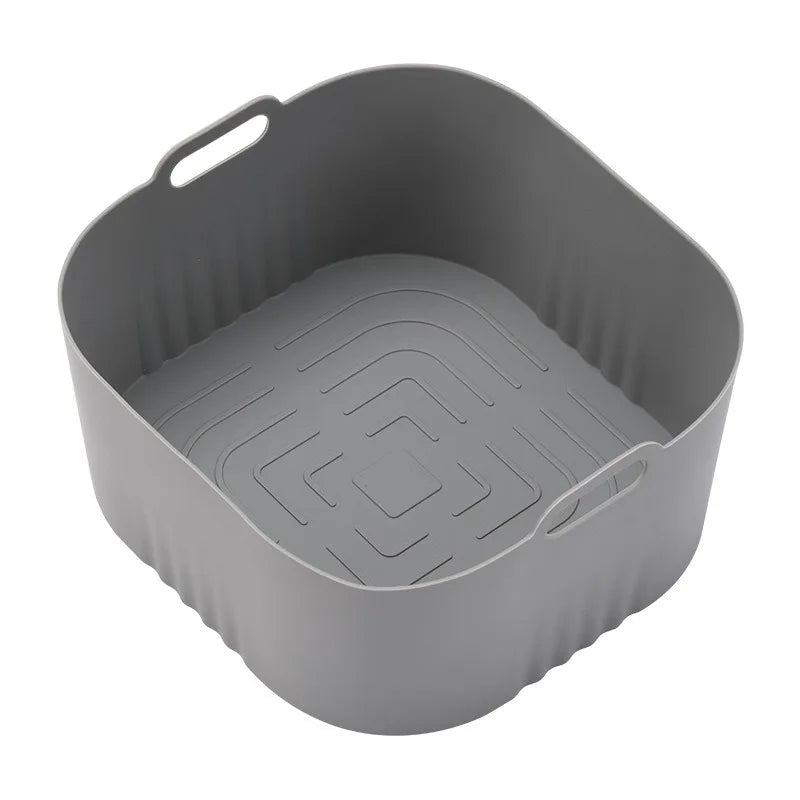 17.5cm/6.9in Silicone Air Fryer Oven Baking Plate Pizza Fried Chicken Silicone Basket Reusable Air Fryer Liner Kitchen Accessory