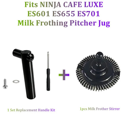 Fits NINJA CAFE LUXE ES601 ES655 ES701 Coffee Machine,1 Set Replacement Handle Kit for Latte Art Milk Frothing Pitcher Jug Cup